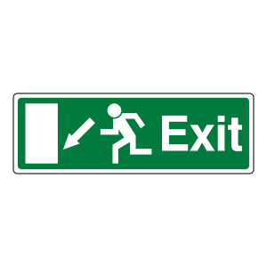 EC Exit Arrow Down Left Sign