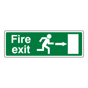 EC Fire Exit Arrow Right Sign (with Text)