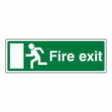 EC Final Fire Exit Man Left Sign (with Text)