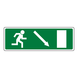 Fire Exit Arrow Down Right Luminere Sign