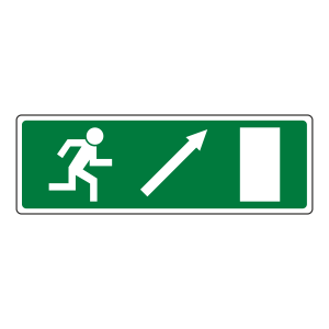 Fire Exit Arrow Up Right Luminere Sign