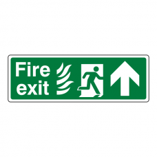 NHS Fire Exit Arrow Up Sign