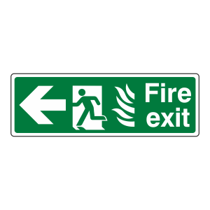 NHS Fire Exit Arrow Left Sign