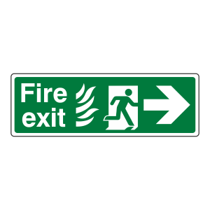 NHS Fire Exit Arrow Right Sign