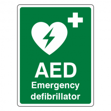 Emergency Defibrillator Sign (Portrait)
