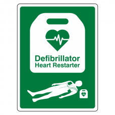Defibrillator Heart Restarter Sign (Portrait)