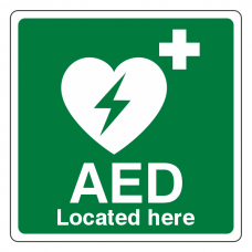 AED Located Here Sign