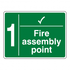 Fire Assembly Point With Tick and Number Sign