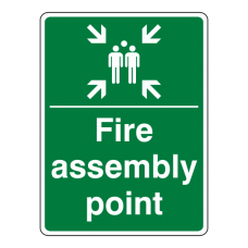 Fire Assembly Point With Family Sign (Portrait)