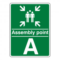 Assembly Point With Family and Letter Sign (Portrait)