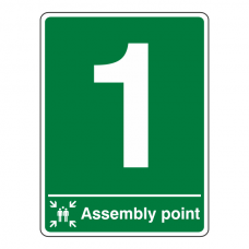 Assembly Point With Number Sign (Portrait)