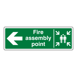 Fire Assembly Point Arrow Left Sign