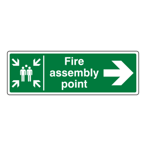 Fire Assembly Point Arrow Right Sign