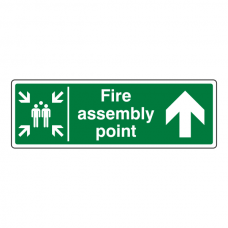 Fire Assembly Point Arrow Up Sign