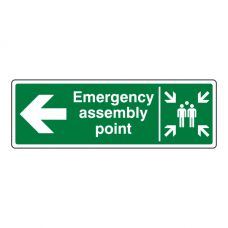Emergency Assembly Point Arrow Left Sign