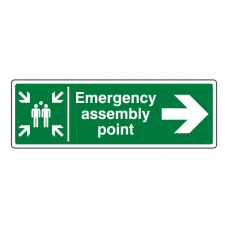 Emergency Assembly Point Arrow Right Sign