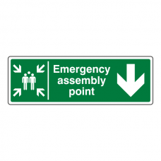 Emergency Assembly Point Arrow Down Sign