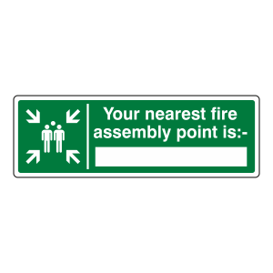 Your Nearest Fire Assembly Point Is With Blank Sign (Landscape)
