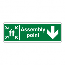Assembly Point Arrow Down Sign
