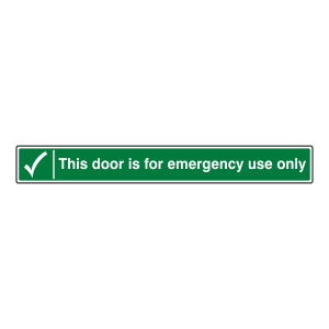 This Door For Emergency Use Only Sign (Long Landscape)