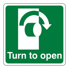 Turn To Open Clockwise Sign