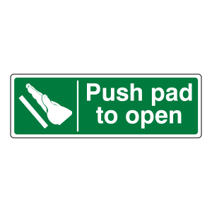 Push Pad To Open Sign (Landscape)