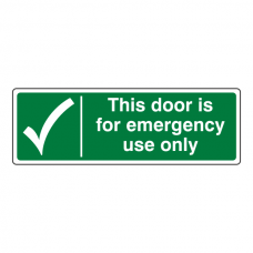 This Door For Emergency Use Only Sign (Landscape)
