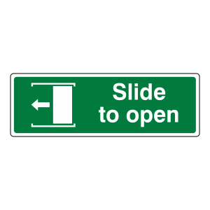 Slide To Open Left Sign (Landscape)