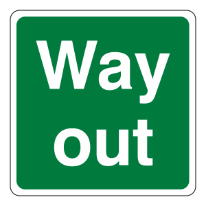 Way Out Square Sign