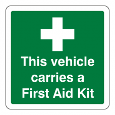 This Vehicle Carries A First Aid Kit (Window)