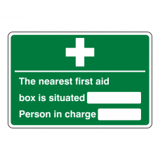 Nearest First Aid Box / Person in Charge Sign (Landscape)