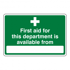 First Aid For This Department Available From Sign (Landscape)