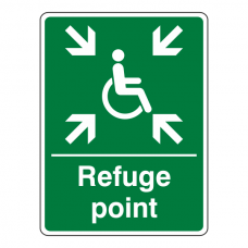 Refuge Point With Wheelchair Sign (Portrait)