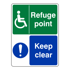 Refuge Point Keep Clear Sign (Portrait)