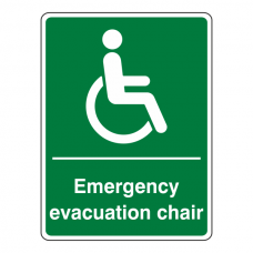 Emergency Evacuation Chair Sign (Portrait)