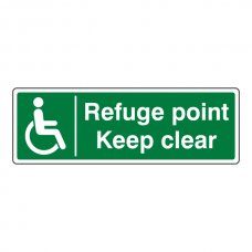 Refuge Point Keep Clear Sign (Landscape)