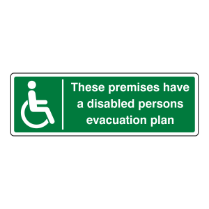 Premises Have Disabled Persons Evacuation Plan Sign (Landscape)