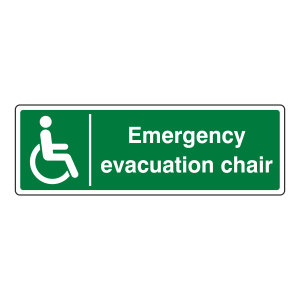 Emergency Evacuation Chair Sign (Landscape)