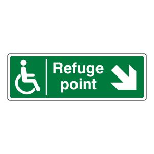 Refuge Point Arrow Down Right Sign