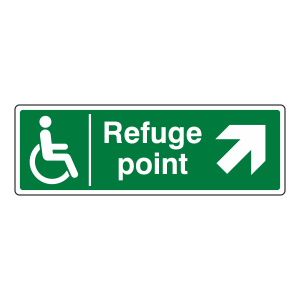 Refuge Point Arrow Up Right Sign