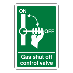 Gas Shut Off Control Valve Sign