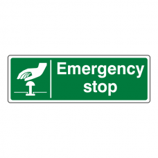 Green Emergency Stop Sign (Landscape)