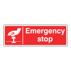 Red Emergency Stop Sign (Landscape)