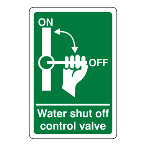 Water Shut Off Control Valve Sign