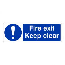 Fire Exit Keep Clear Sign (Landscape)