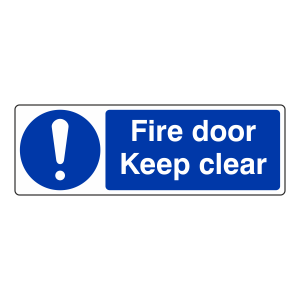 Fire Door Keep Clear Sign (Landscape)