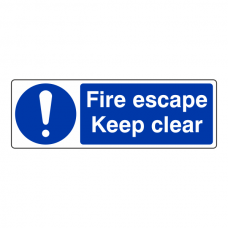 Fire Escape Keep Clear Sign (Landscape)
