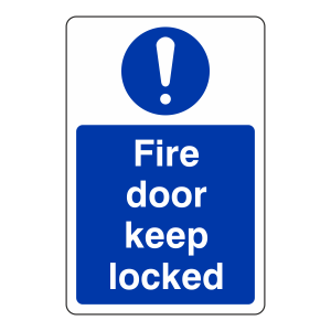 Fire Door Keep Locked Sign (Portrait)