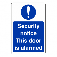 Security Notice This Door is Alarmed Sign (Portrait)