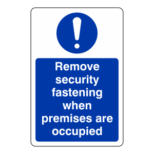 Remove Security Fastening ... Sign (Portrait)